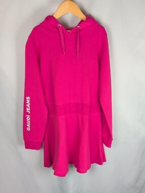 Gaudi Jeans Girls Hot Pink Hoodie Dress Size 10